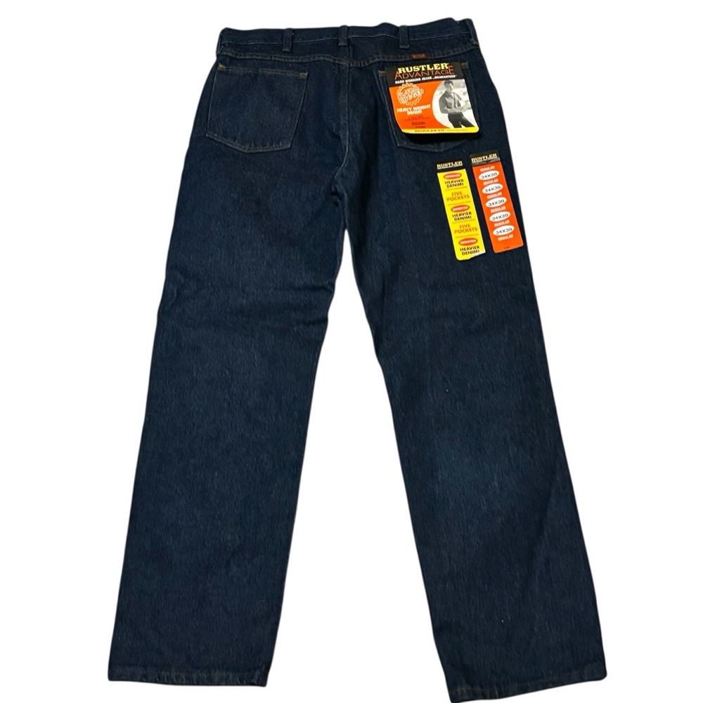 Wrangler Men's Straight Jeans - Deep Blue - Picture 3 of 4